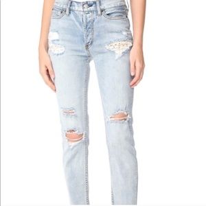 free people NWT lacey jeans ripped high rise